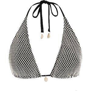🆕Women Black Triangle Bikini Top Fishnet Tie Back String Swimsuit Bathing Suit
